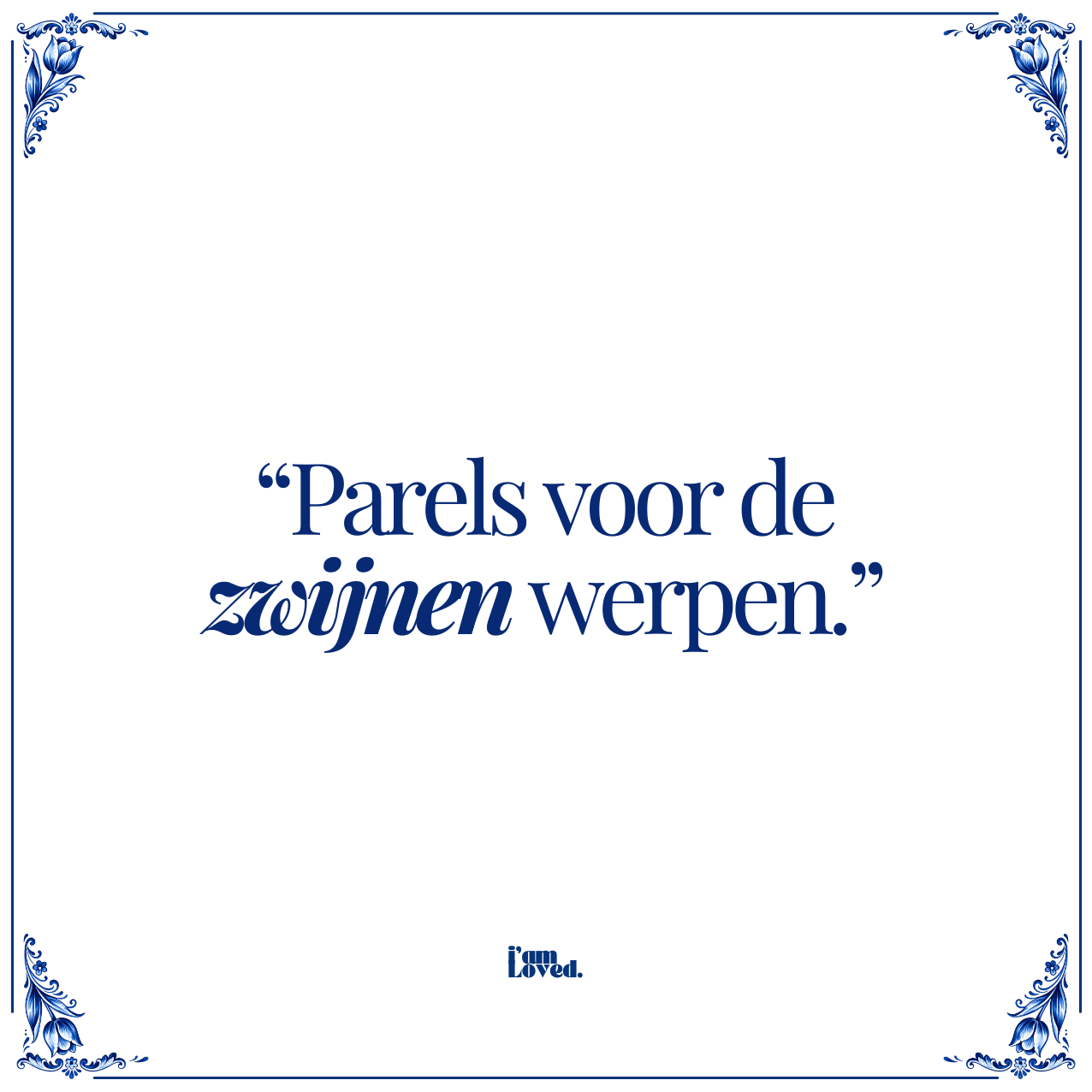 Parels voor de zwijnen werpen